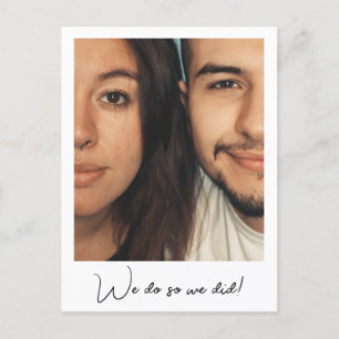 Minimalist Script Custom Message We Eloped Photo  Announcement Postcard