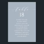 Minimalist Script Dusty Blue Wedding Seating Plan Table Number<br><div class="desc">Elevate your event with our customizable table cards featuring minimalist typography. Designed to seamlessly blend with any decor, these modern table cards offer a stylish and personal touch to your special occasion. Whether you're celebrating a wedding, birthday, graduation, baby shower, or any other memorable event, our table cards can be...</div>