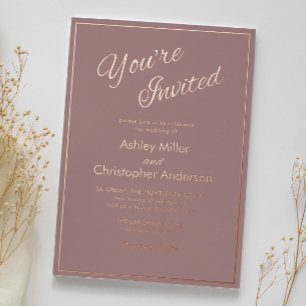 Minimalist Script Dusty Rose Wedding