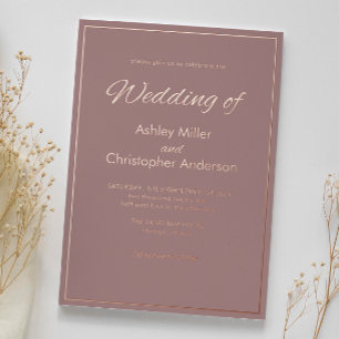 Minimalist Script Dusty Rose Wedding