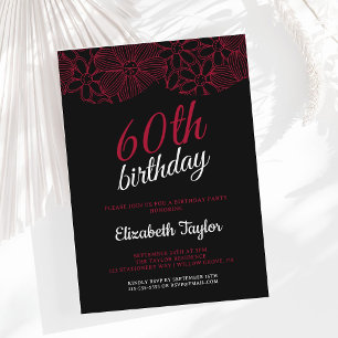 Minimalist Script Elegant 60th Birthday Party Invi Invitation