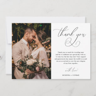 Minimalist Script Elegant Wedding Thank You Card