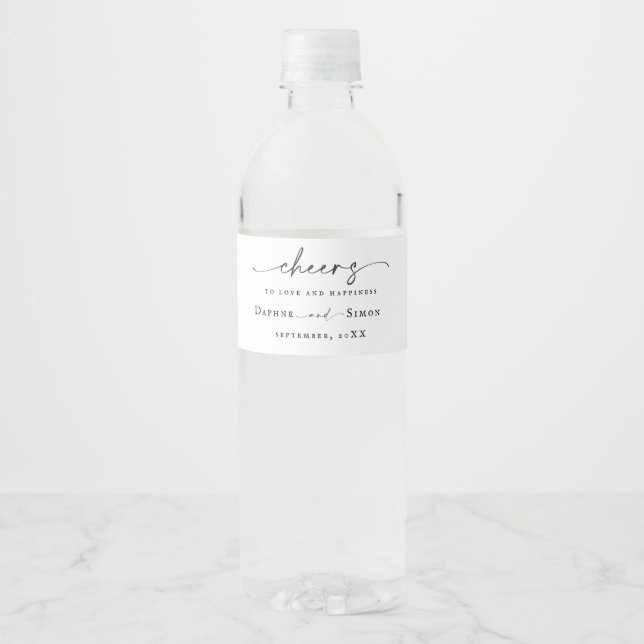 Minimalist Script ELLE Water Bottle Label (Front)