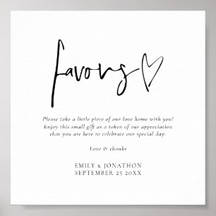 Minimalist Script Favours Printable Wedding Sign
