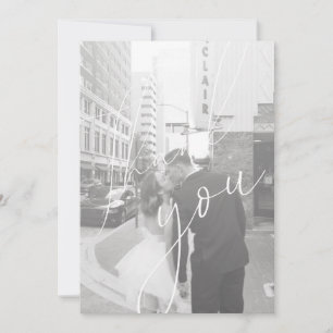 Minimalist Script Flat Photo Thank You Card