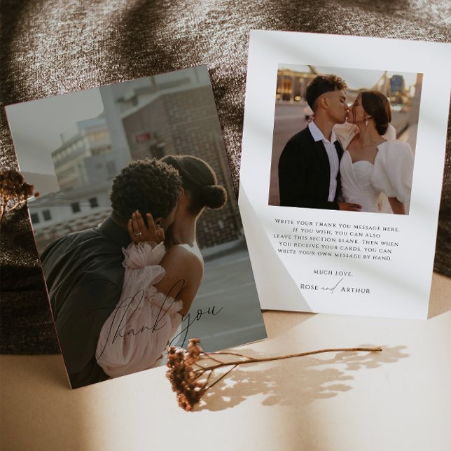 Minimalist Script Flat Photo Thank You Card (Creator Uploaded)