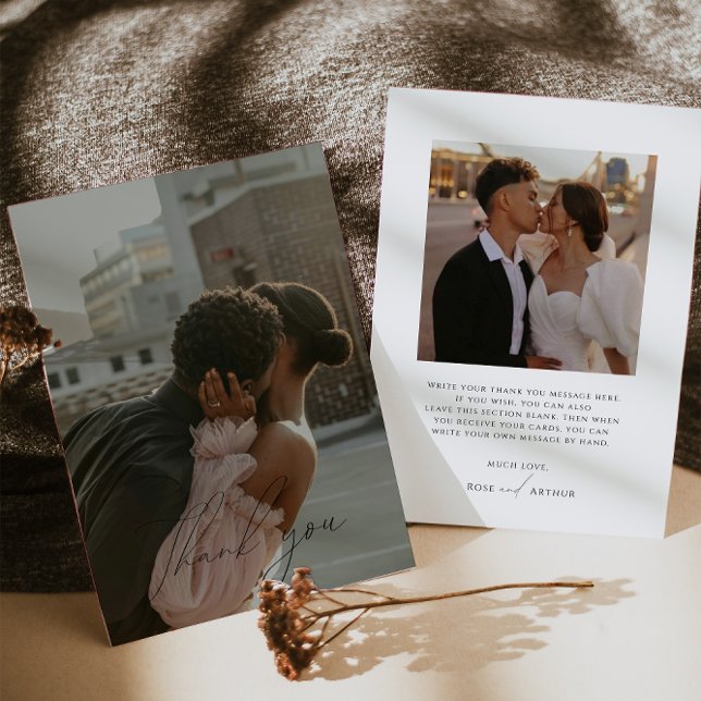 Minimalist Script Flat Photo Thank You Card (Creator Uploaded)