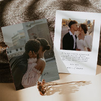 Minimalist Script Flat Photo Thank You Card