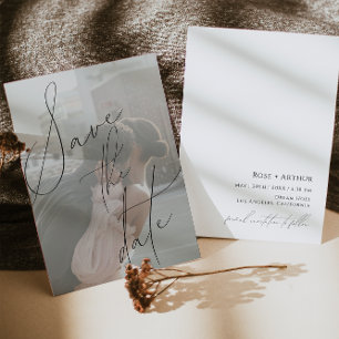 Minimalist Script Flat Save the date Card