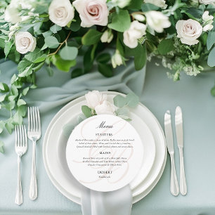 Minimalist Script Font Monogram   Elegant Wedding Menu