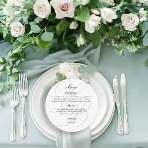 Minimalist Script Font Monogram   Elegant Wedding Menu