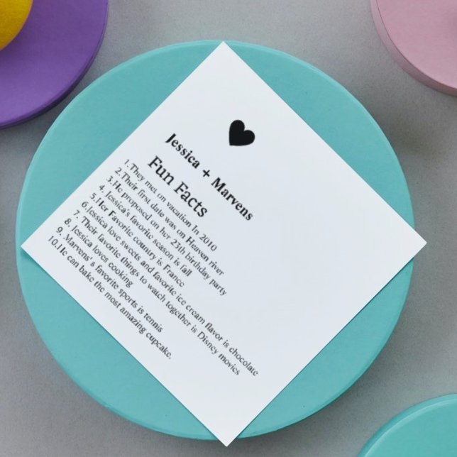 Minimalist  script fun facts wedding napkins (Creator Uploaded)