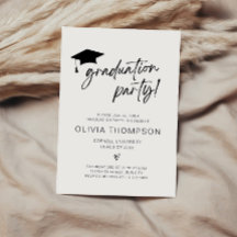 Minimalist Script Graduation Invitation