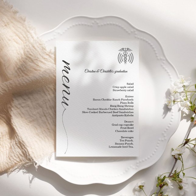 Minimalist script  Graduation party dinner menu  (Creator Uploaded)
