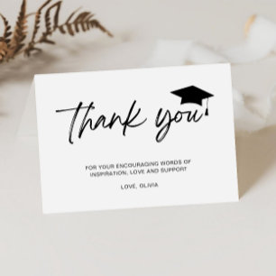 Minimalist Script Graduation  Thank You Card