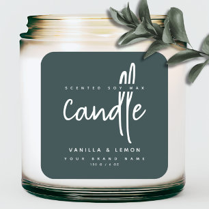 Minimalist script green product label sticker