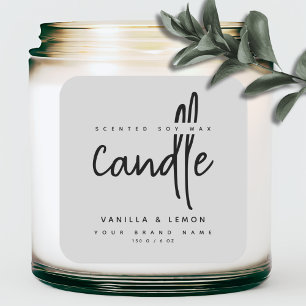 Minimalist script grey product label sticker