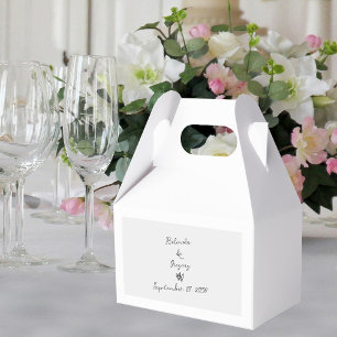 Minimalist Script Hand Written Typography Wedding Favor Box