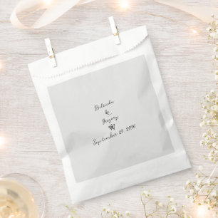 Minimalist Script Hand Written Typography Wedding Favour Bag