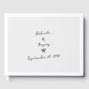 Minimalist Script Hand Written Typography Wedding Guest Book