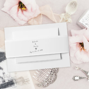 Minimalist Script Hand Written Typography Wedding Invitation Belly Band
