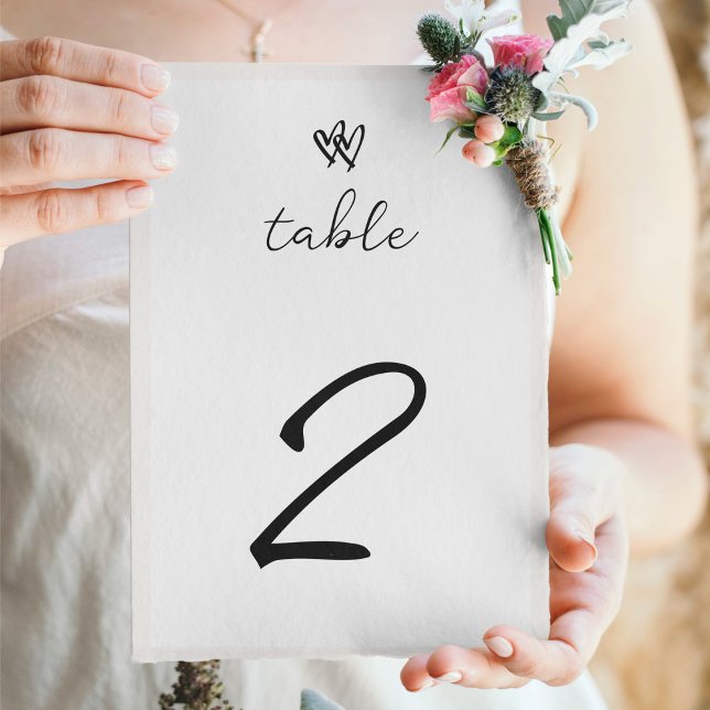 Minimalist Script Hand Written Typography Wedding Table Number (Minimalist Script Hand Written Typography Wedding Table Number)
