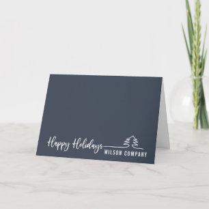 Minimalist script Happy holidays corporate Holiday Card