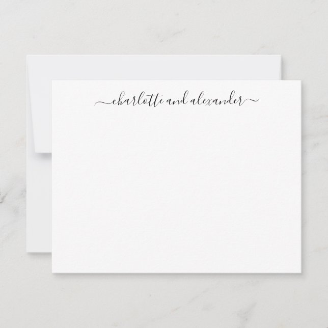 Minimalist Script Lettering Personalized Couples Card (Front)