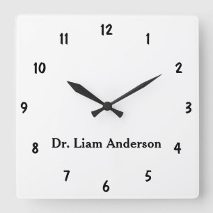 Minimalist Script Lovely 3d Monogram Square Wall Clock