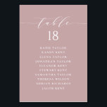 Minimalist Script Mauve Wedding Seating Plan Table Number<br><div class="desc">Customizable table number seating plan. It features a mauve whimsical script and classic typography. Personalize by adding your own details. This minimalist table seating plan is perfect for weddings,  baby showers,  bridal showers,  birthdays,  and so much more.</div>