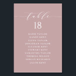 Minimalist Script Mauve Wedding Seating Plan Table Number<br><div class="desc">Customizable table number seating plan. It features a mauve whimsical script and classic typography. Personalize by adding your own details. This minimalist table seating plan is perfect for weddings,  baby showers,  bridal showers,  birthdays,  and so much more.</div>