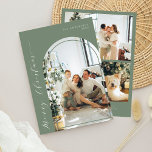 Minimalist Script Merry Christmas Photo Sage Holiday Card<br><div class="desc">Modern Minimalist Script Merry Christmas Photo Sage Holiday Card</div>