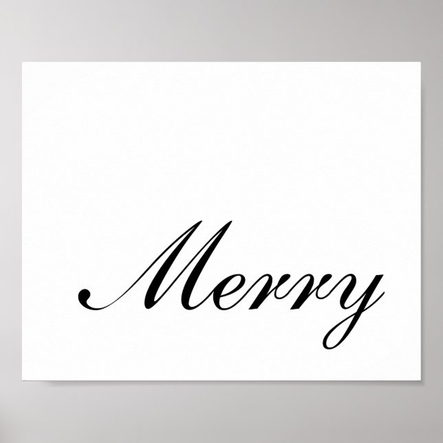 Minimalist Script Merry  Poster (Front)