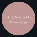Minimalist Script Modern Custom Wedding Dusty Rose Classic Round Sticker<br><div class="desc">Minimalist Script Modern Custom Wedding Classic Round Sticker in Dusty Rose</div>