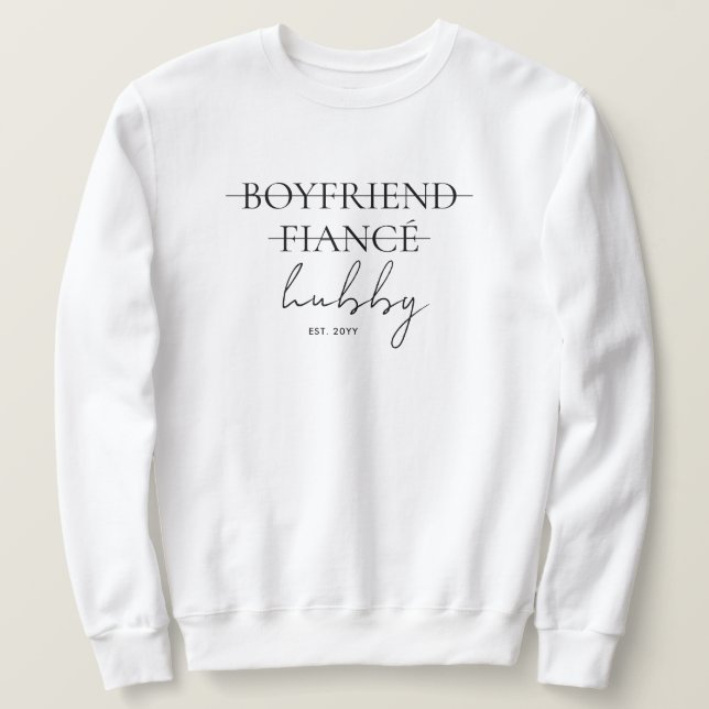 Minimalist Script Modern Husband Sweatshirt (Design Front)