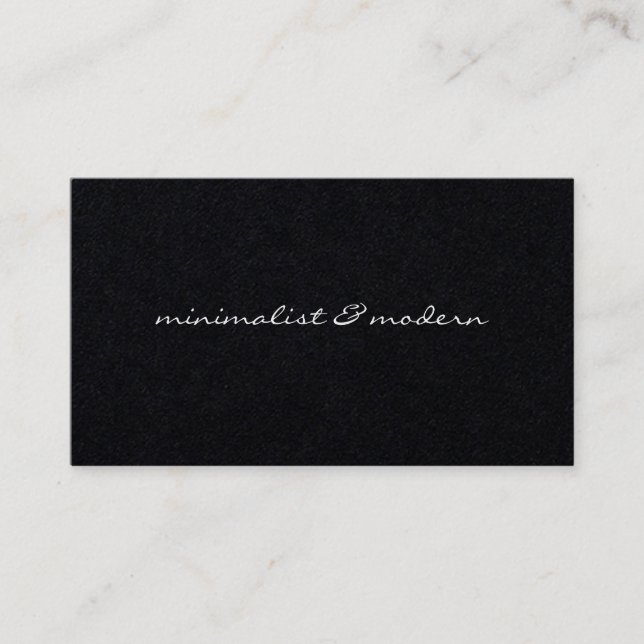 minimalist script modern professional dark business card (Front)