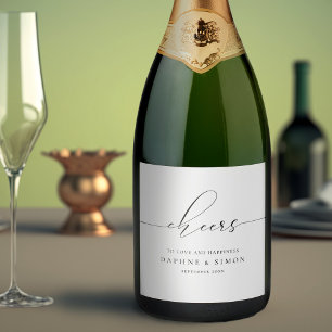 Minimalist Script Modern Sparkling Wine Label
