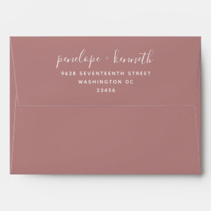 Minimalist Script Modern Wedding   Dusty Rose   Envelope