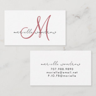 Minimalist Script Monogram Terracotta Calling Card