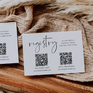 Minimalist Script Multiple Gift Registry Enclosure Card