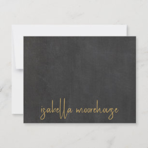 Minimalist Script Name Gold Charcoal Grey Black  Card