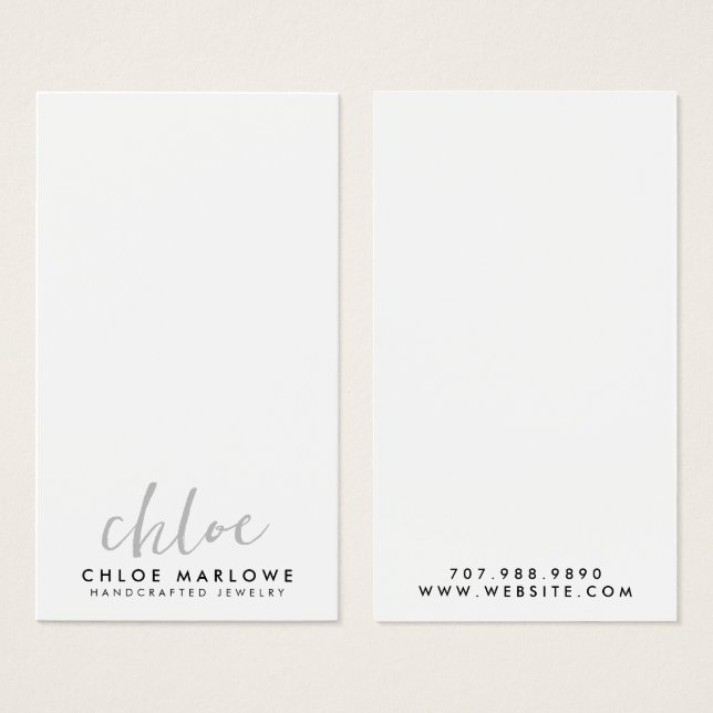 Minimalist Script Name Jewellery Designer  (Front & Back)