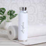 Minimalist Script Name Simple Elegant Water Bottle<br><div class="desc">Modern black and white water bottle featuring a simple and minimalist design with your name in an elegant script.   A cute design perfect for a girly girl.</div>
