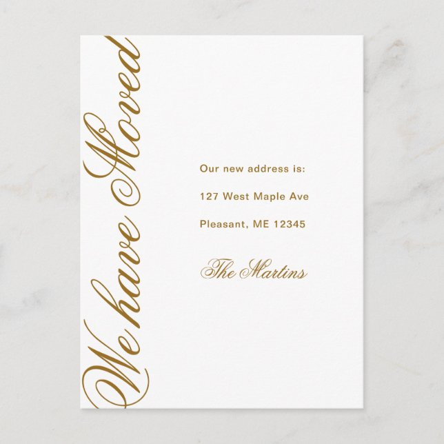 Minimalist Script New Address Moving Announcement Postcard (Front)