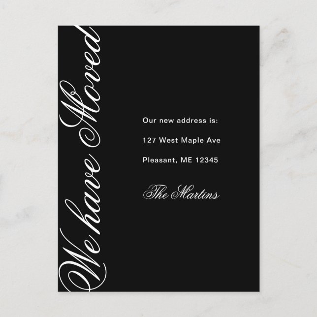 Minimalist Script New Address Moving Announcement Postcard (Front)