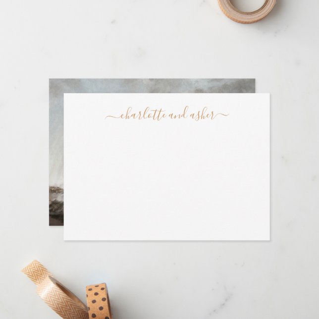 Minimalist Script Personalized Couples Card (Front/Back In Situ)