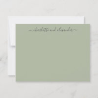 Minimalist Script Personalized Couples Jade Green