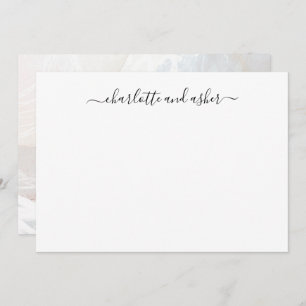 Minimalist Script Personalized Couples  Note Card