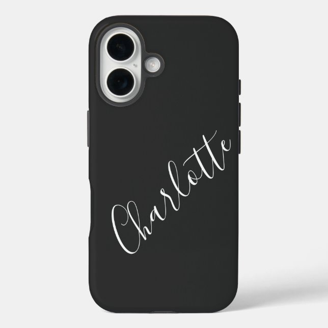 Minimalist Script Personalized Name Black White   Case-Mate iPhone Case (Back)