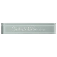 Minimalist Script Personalized Name Dusty Blue   